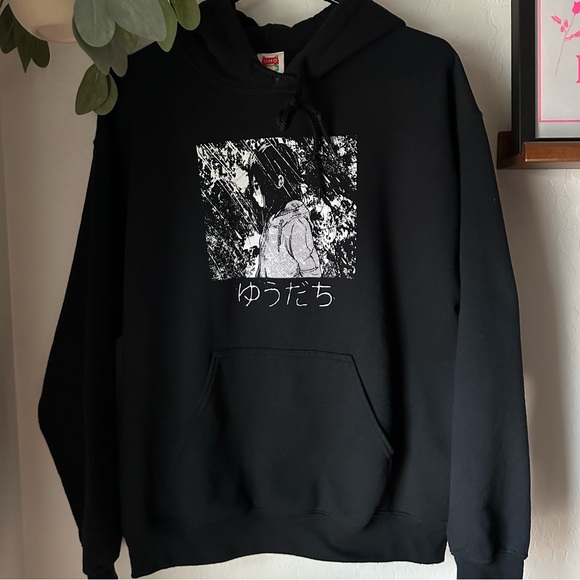 OMOCAT Sudden Rain anime girl pullover hoodie - Picture 2 of 7